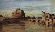 Corot Camille The castle of Sant Angelo and the Tiber oil on canvas